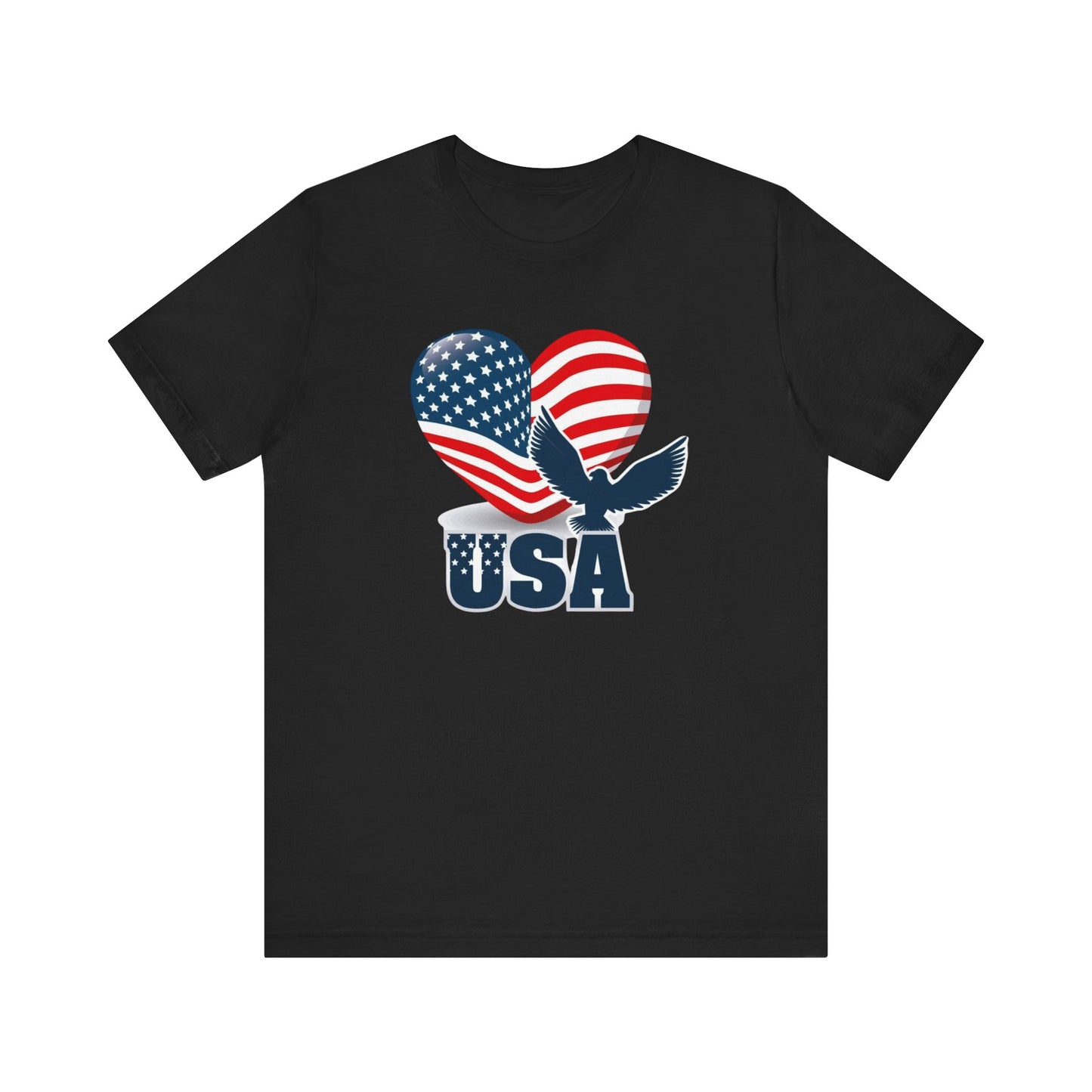 USA Heart Flag T-Shirt | Patriotic Outfit, Gift for Him/Her, American Apparel Pride