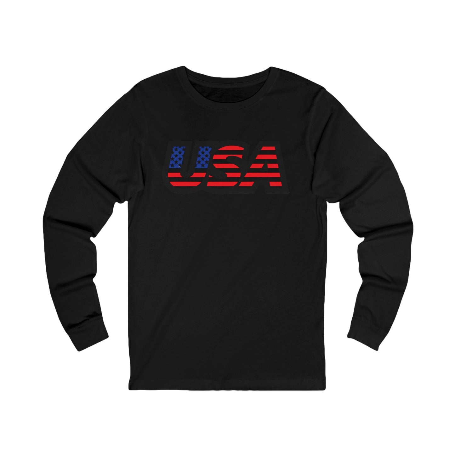 USA Patriotic Long Sleeve Shirt | Casual Wear, Seasonal Style, American Pride Apparel, Unisex