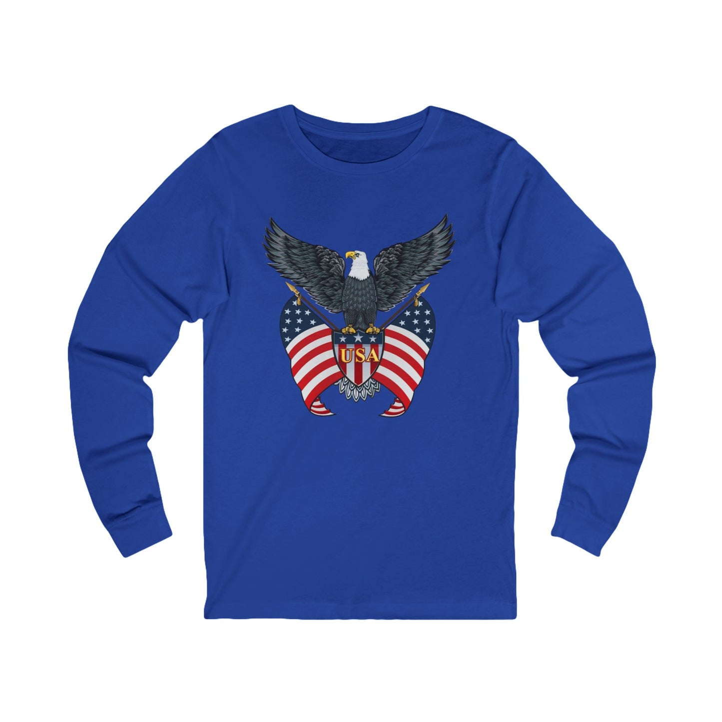 USA Patriotic Eagle Long Sleeve Shirt | American Pride Apparel, Gift for Veterans, Casual Wear, Unisex