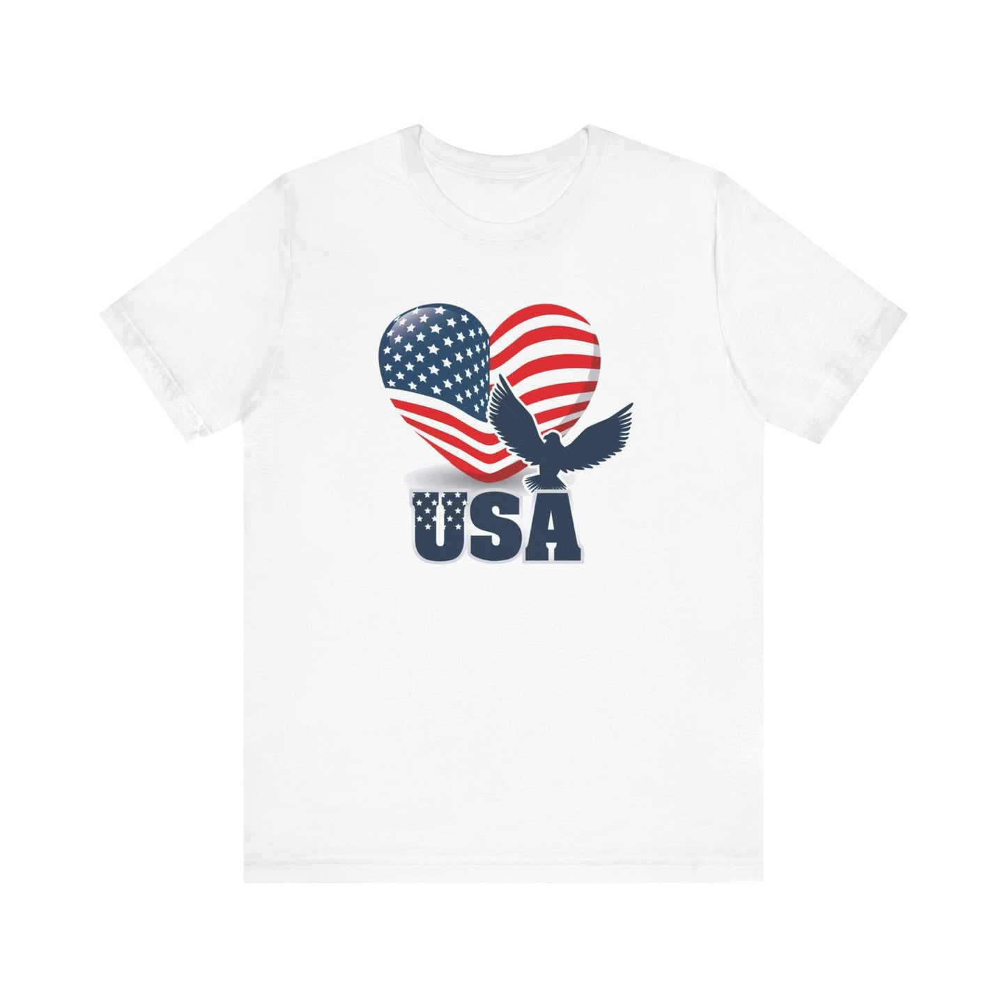 USA Heart Flag T-Shirt | Patriotic Outfit, Gift for Him/Her, American Apparel Pride