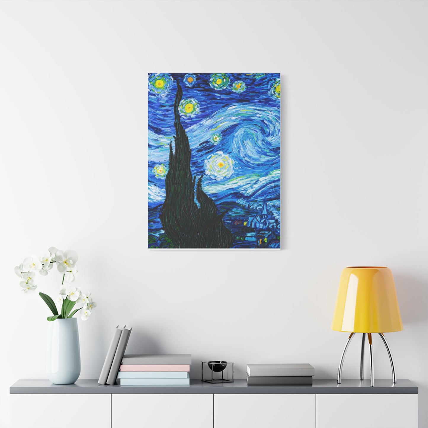 Starry Night Canvas Art Print, Wall Decor | Home Office Decoration, Gift for Art Lovers, Van Gogh Inspired Canvas