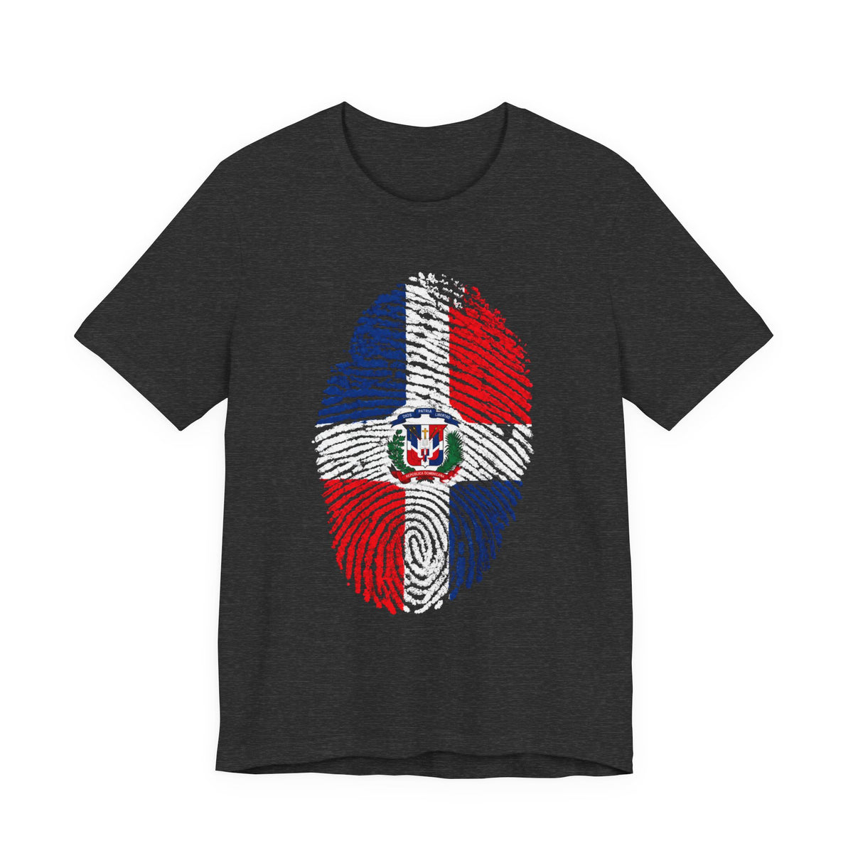 Dominican Republic Flag Fingerprint T-Shirt | Patriotic Tee