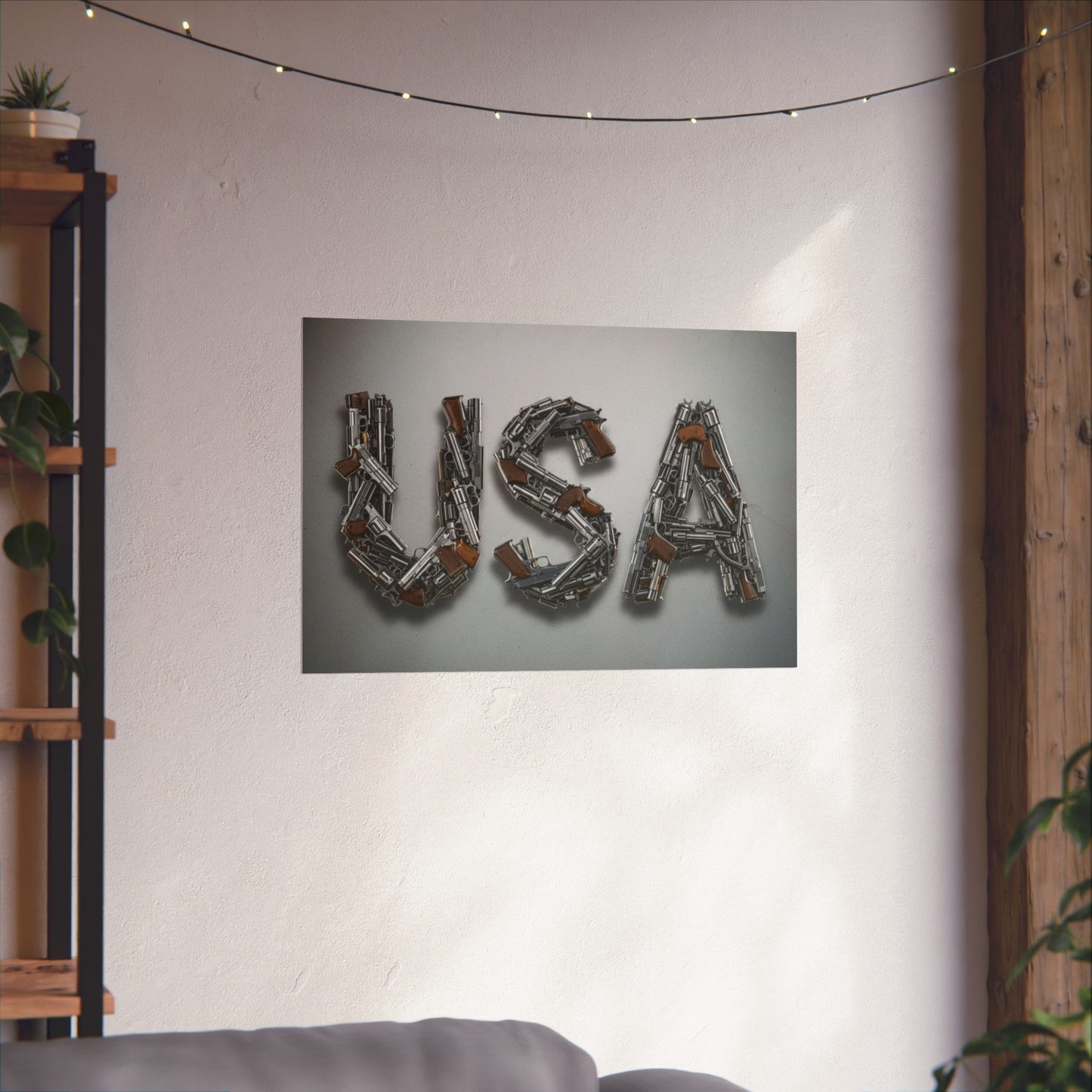 USA Gun Poster, American Wall Art | Unique Home Decor, Gun Culture Decor, Holiday Gift Idea