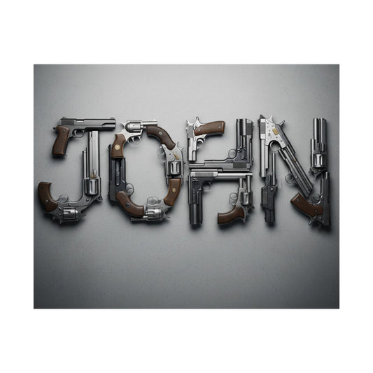 Personalized Gun Name Poster, Men's Wall Art | Unique Gift, Home Decor, Custom Print