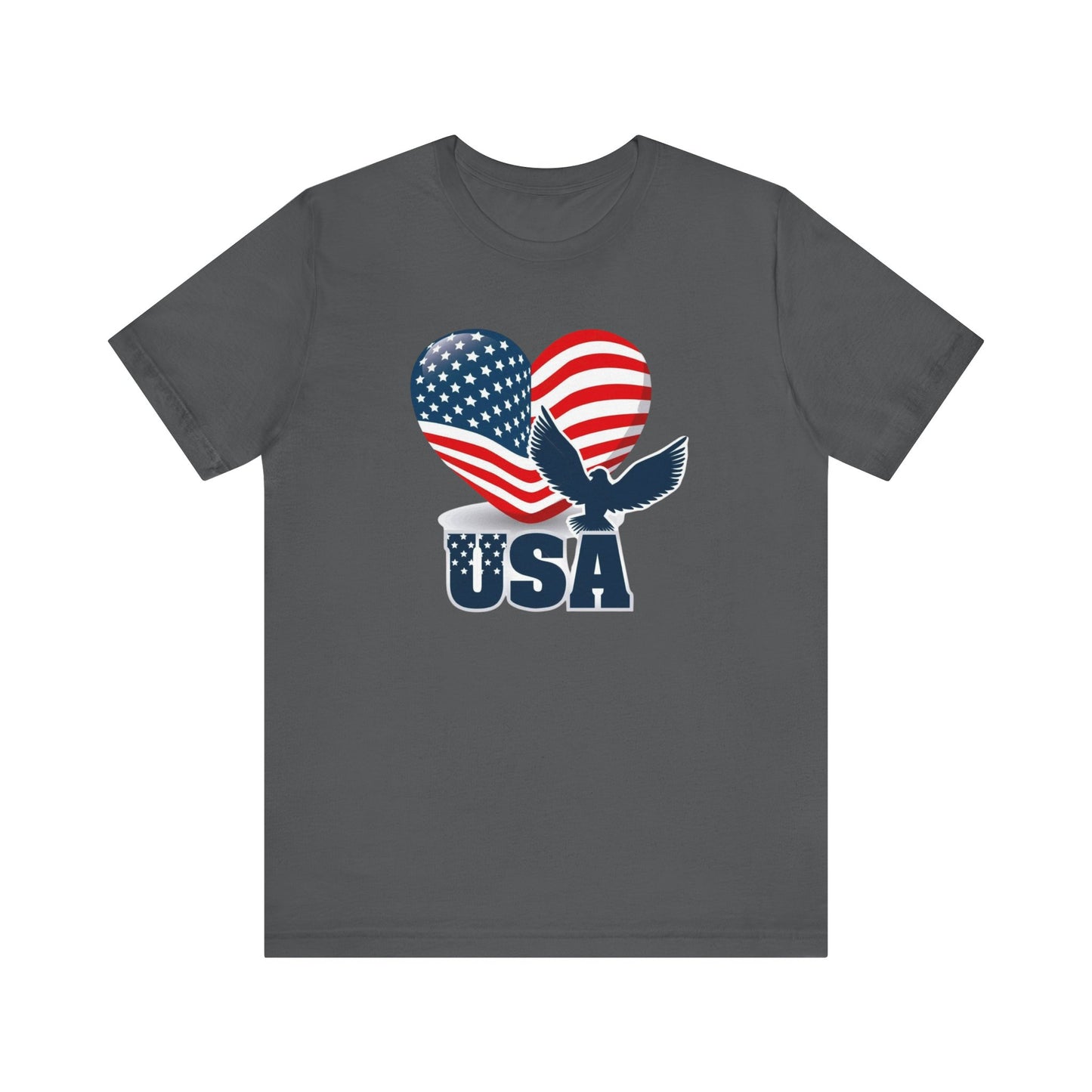 USA Heart Flag T-Shirt | Patriotic Outfit, Gift for Him/Her, American Apparel Pride