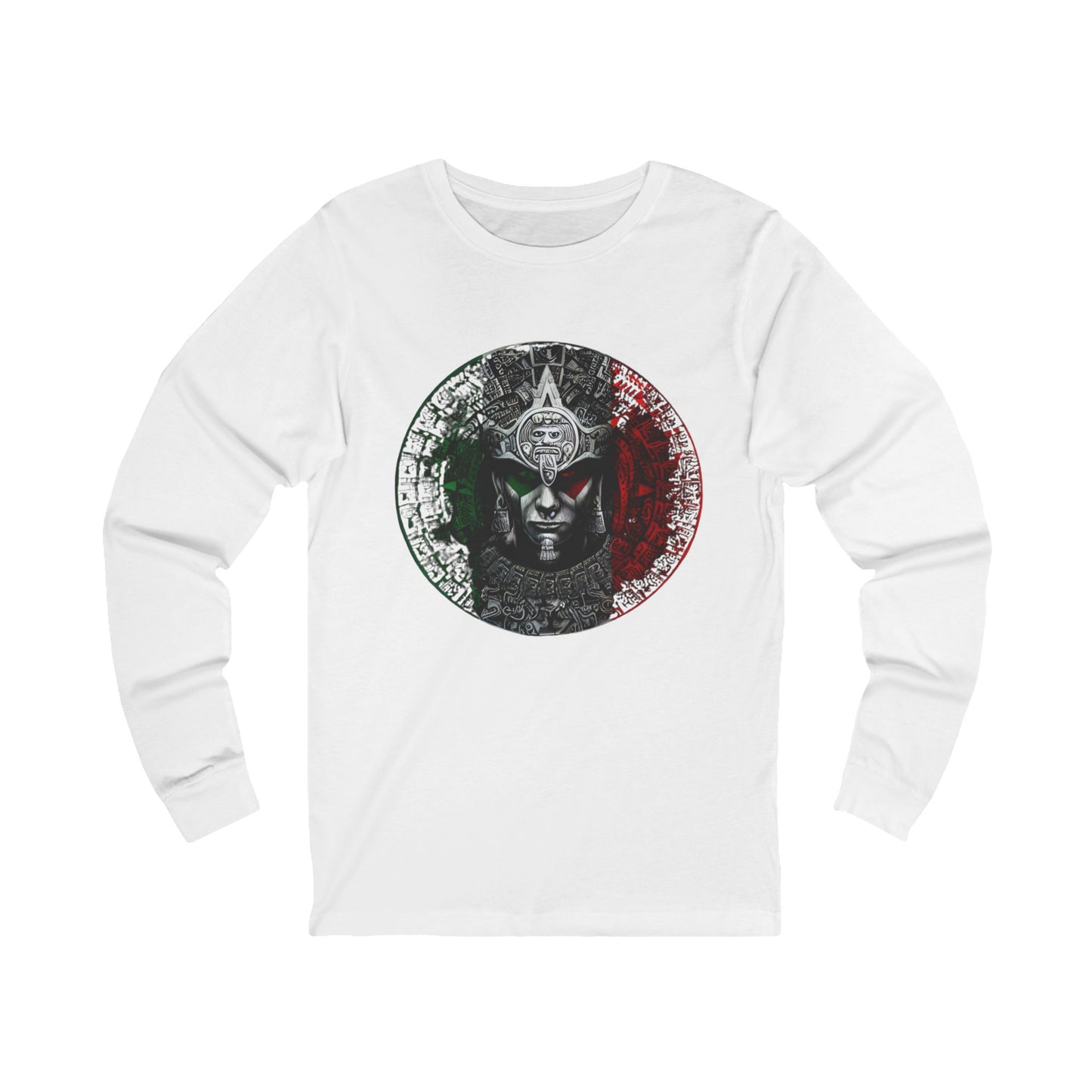 Aztec Calendar Warrior Unisex Long Sleeve Shirt | Perfect for Festivals or Gifts, Unique Statement Apparel
